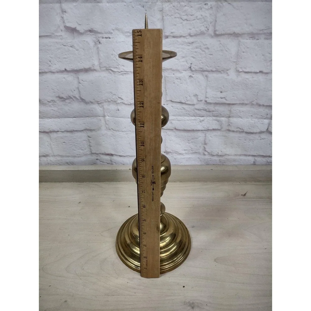 Vintage Solid Brass Taper Candlestick Oval Base 14
